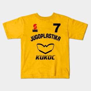 Jugoplastika Yugoslavia Croatia Retro Toni Kukoc Basketball Design Kids T-Shirt